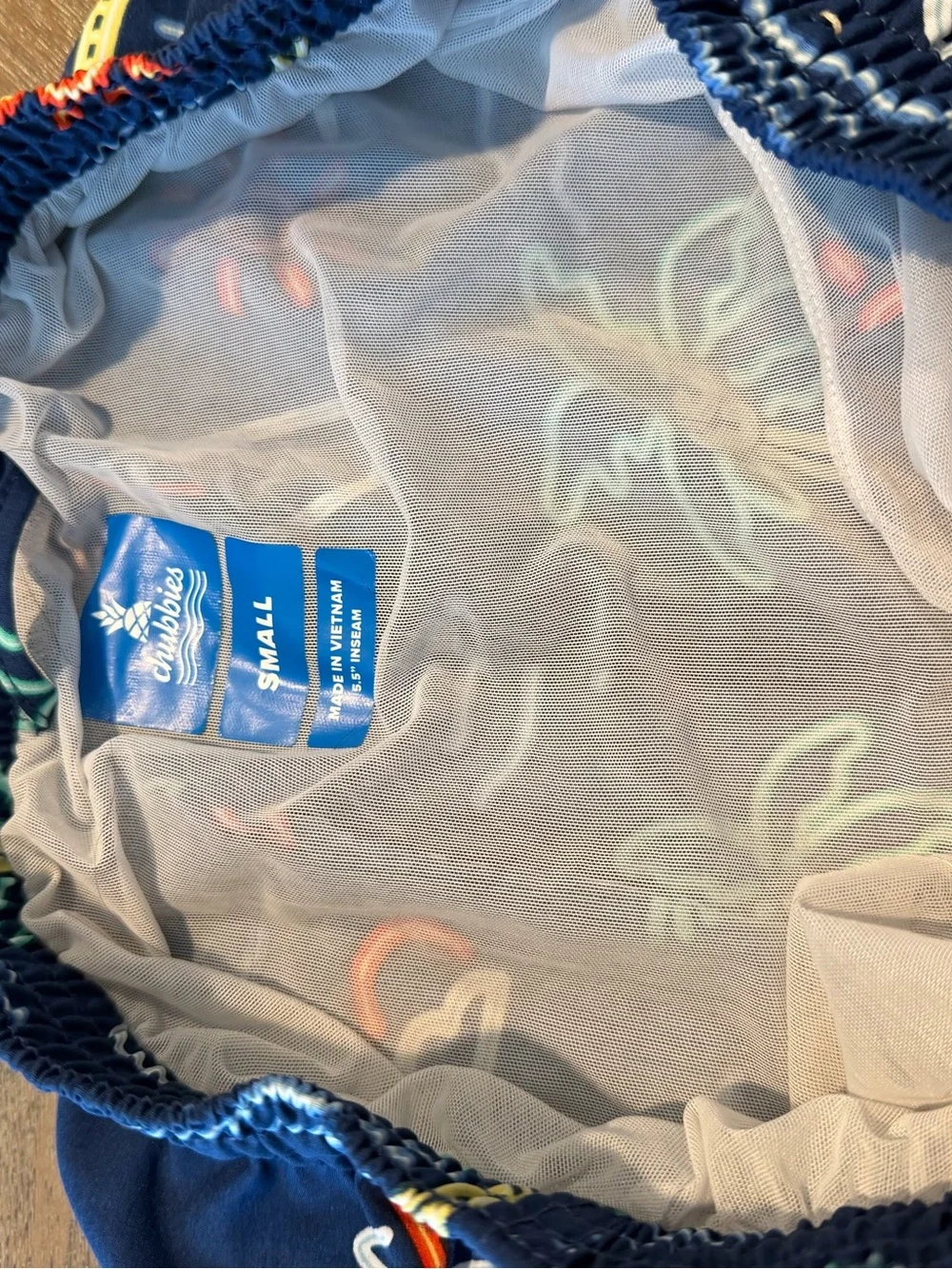 Chubbies Men’s Size Small “Neon Lights” Lined Swim Trunk Shorts
